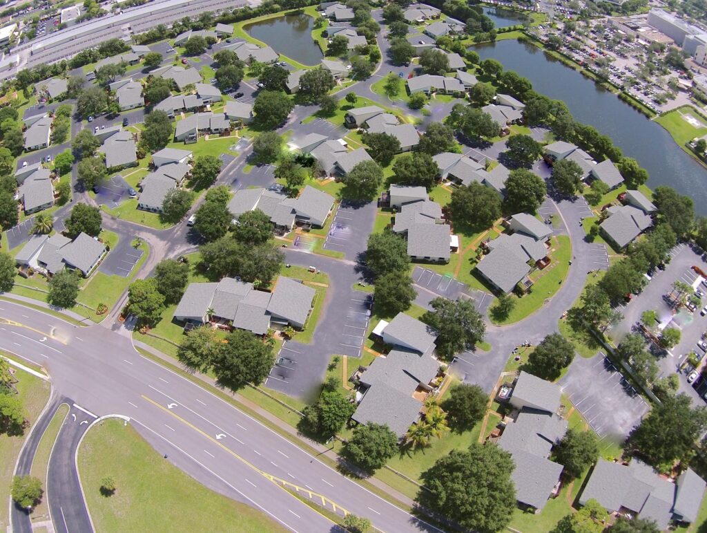 Jupiter Lakes Villas from the air